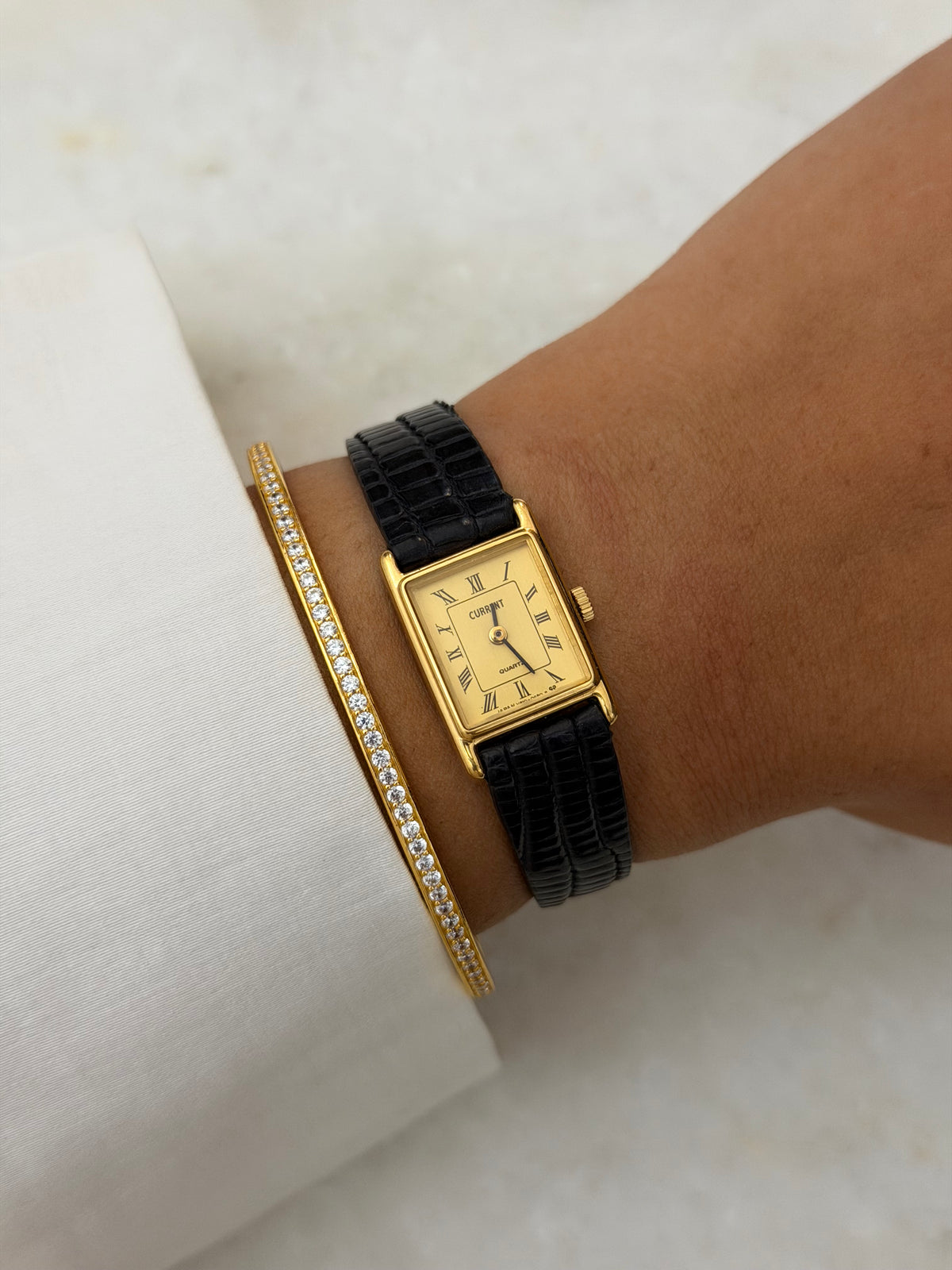 Vintage Current Quartz Tank Watch - 1980s