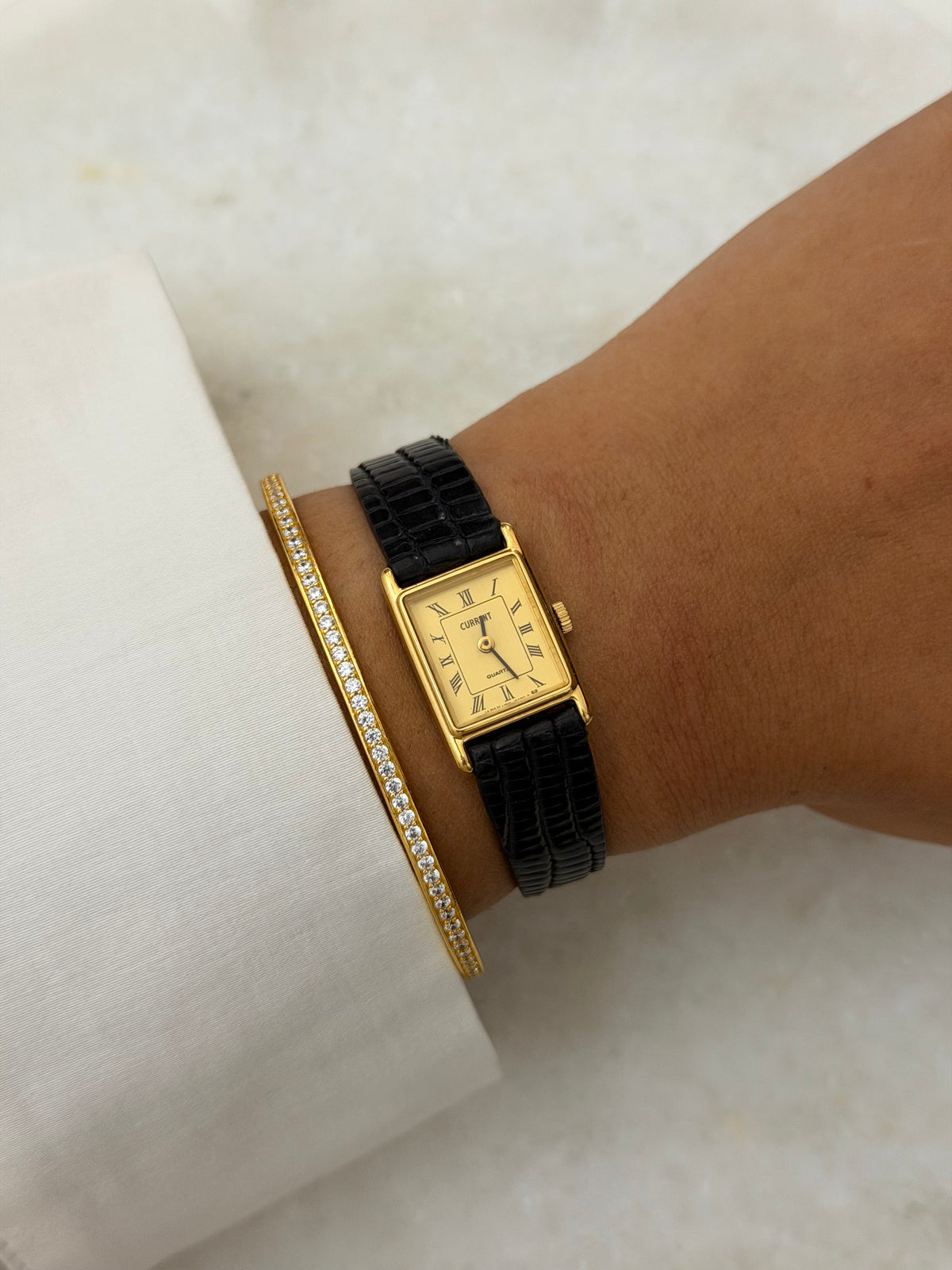Vintage Current Quartz Tank Watch - 1980s