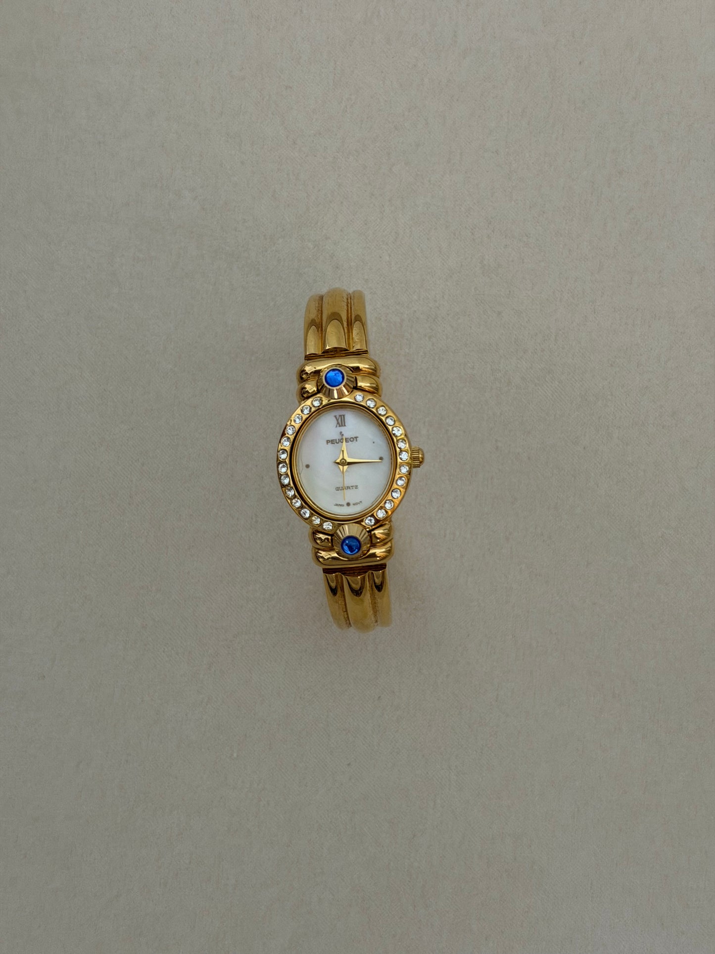 Rare Vintage Peugeot Interchangeable Bezels & Crystal Accents Watch With Box