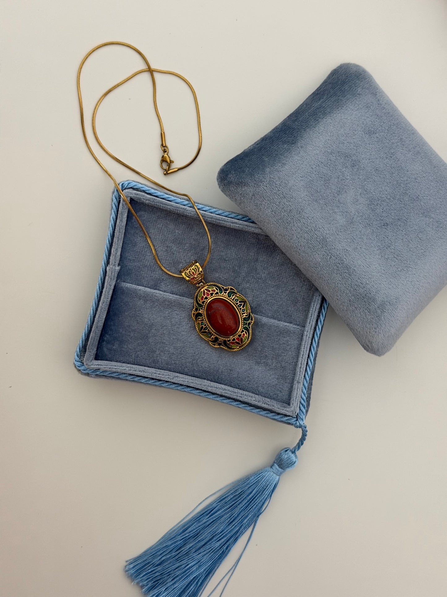 Sienna Red Jasper Pendant Necklace