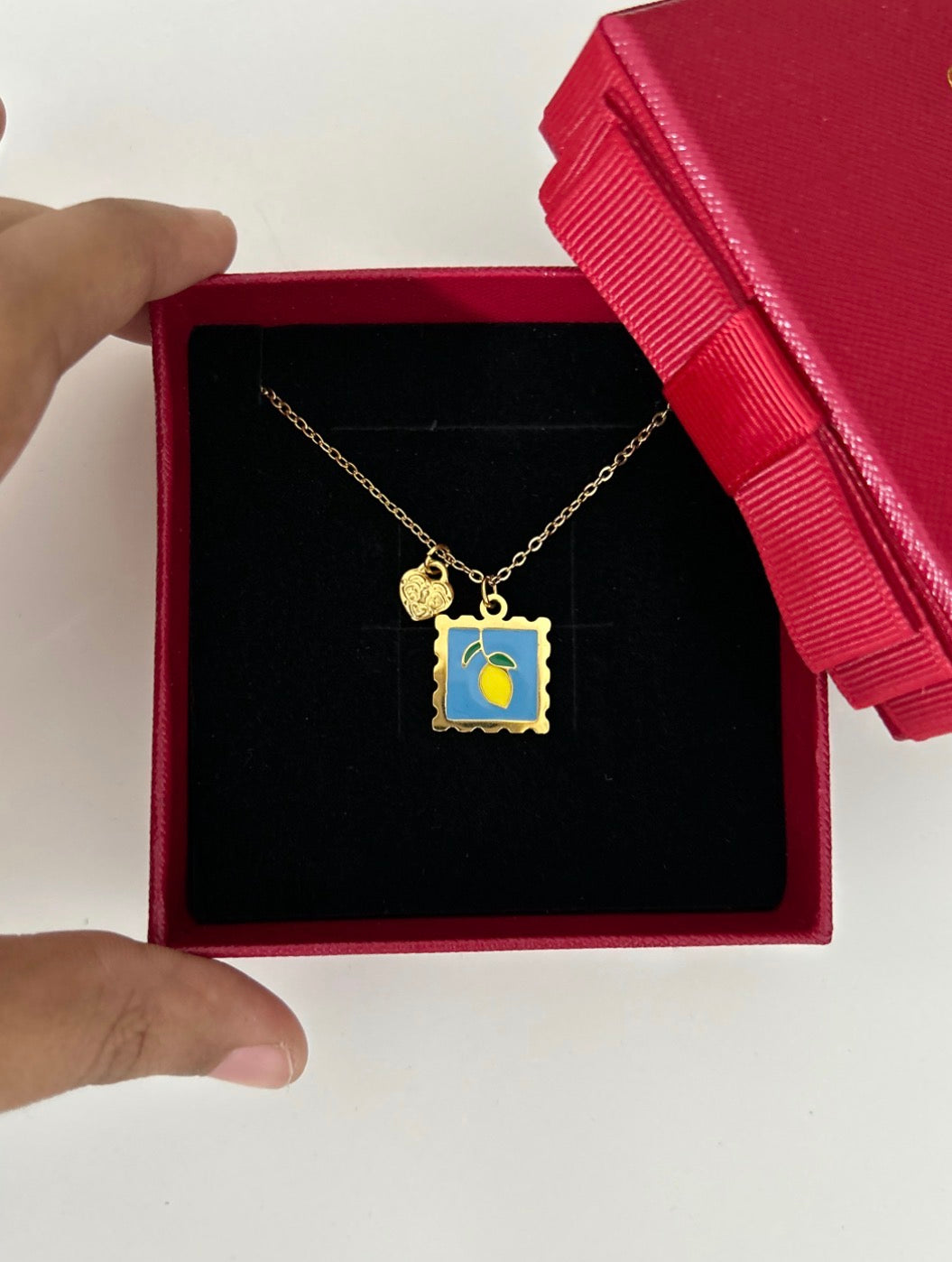 Lemon Postcard Necklace