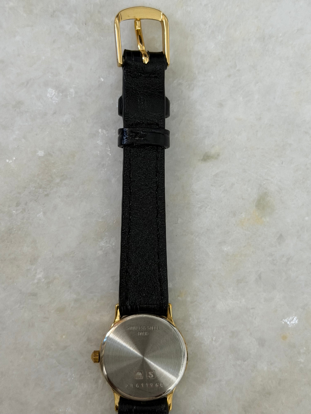 Vintage Longines Gold Plated Quartz Watch Champagne Dial With Crosshatch Pattern- L153.4 / ETA 976.001, with 6 jewels