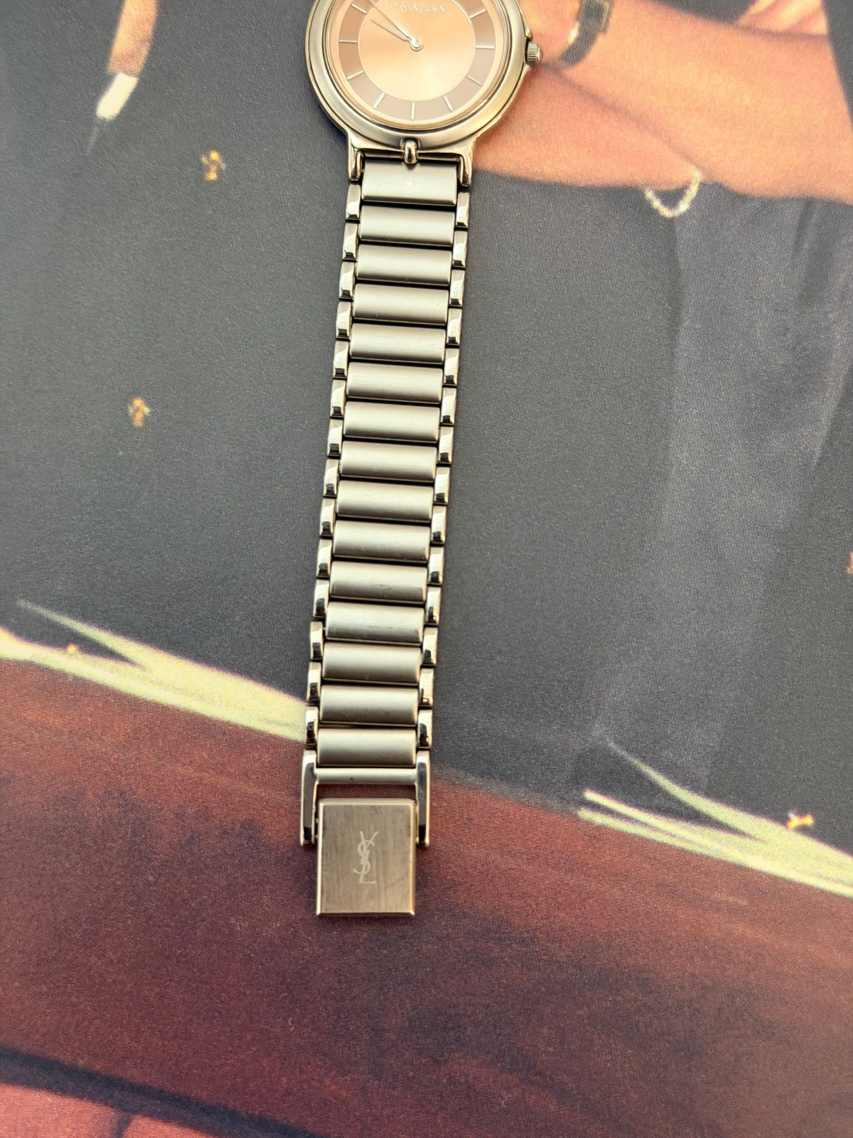 Vintage Yves Saint Laurent Rose Gold Dial Quartz Watch
