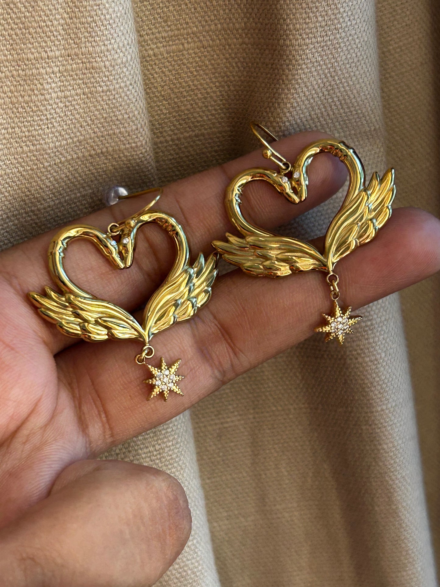 Twin Swan Earrings