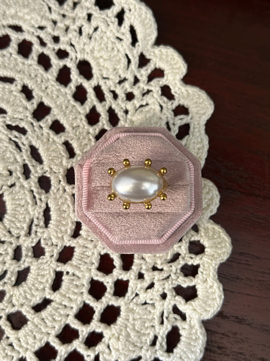 Opaline Crown Pearl Ring