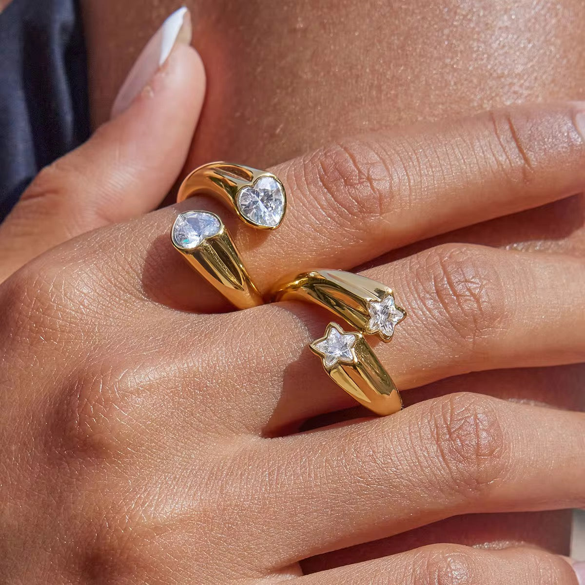 Amour Stainless Steel Zircon Ring