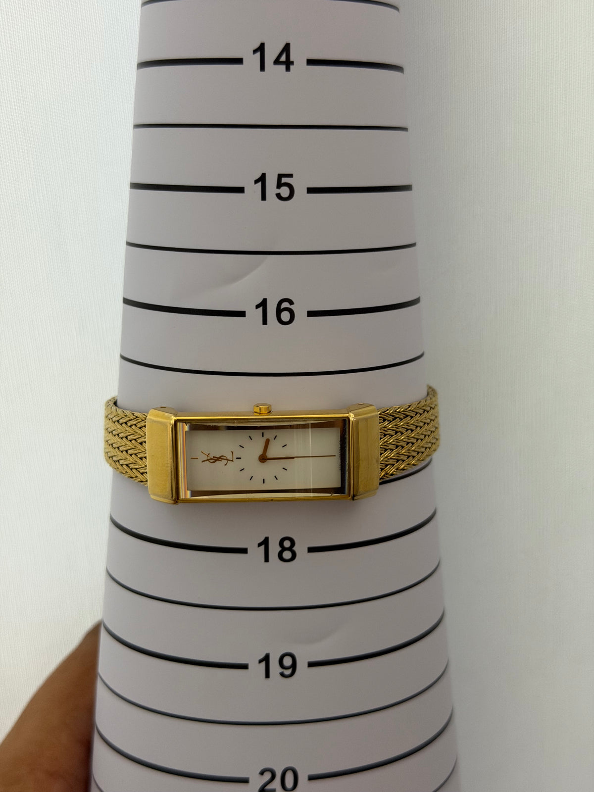 Vintage Yves Saint Laurent Rectangular Woven Mesh Ladies Quartz Watch