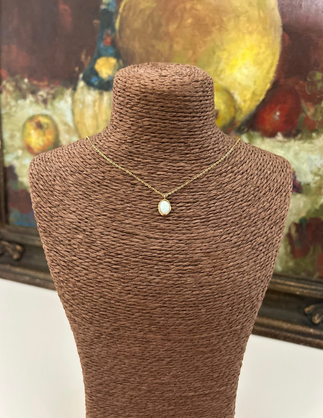 Dainty Opal Stainless Steel Necklace