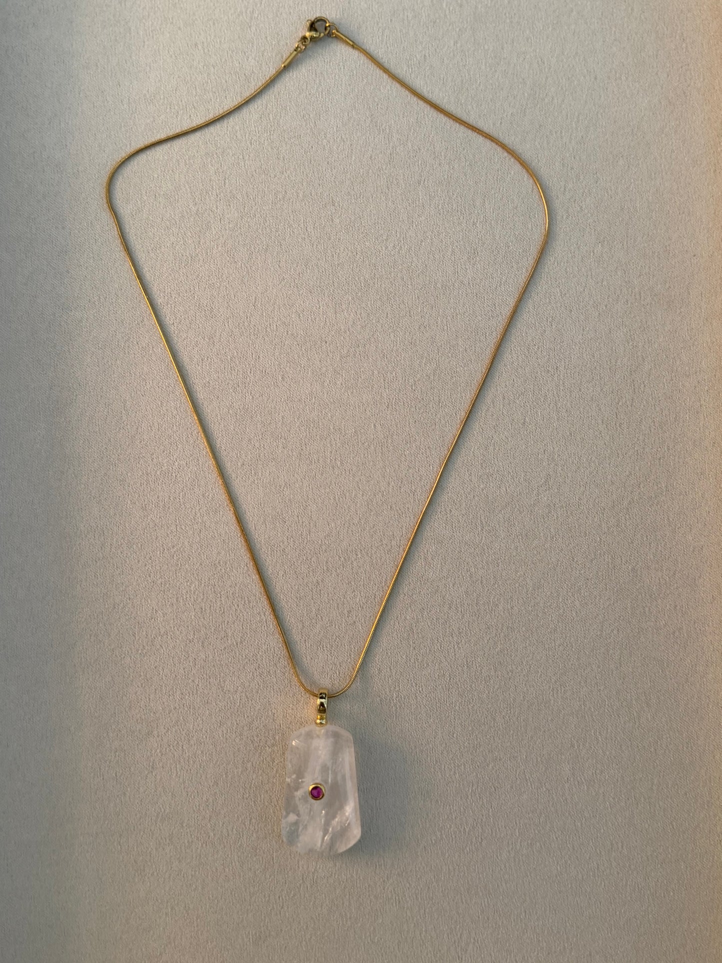 Natural White Gemstone CZ Necklace
