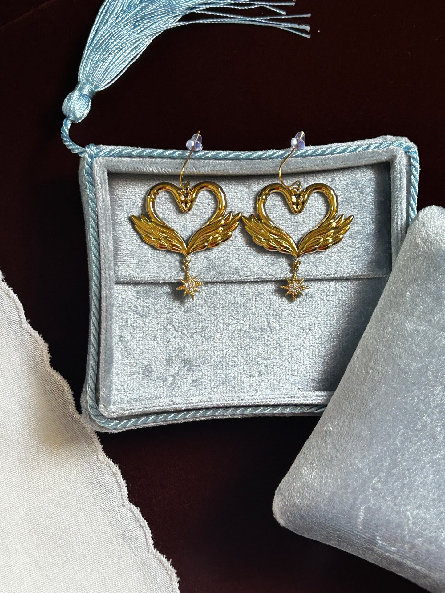 Twin Swan Earrings