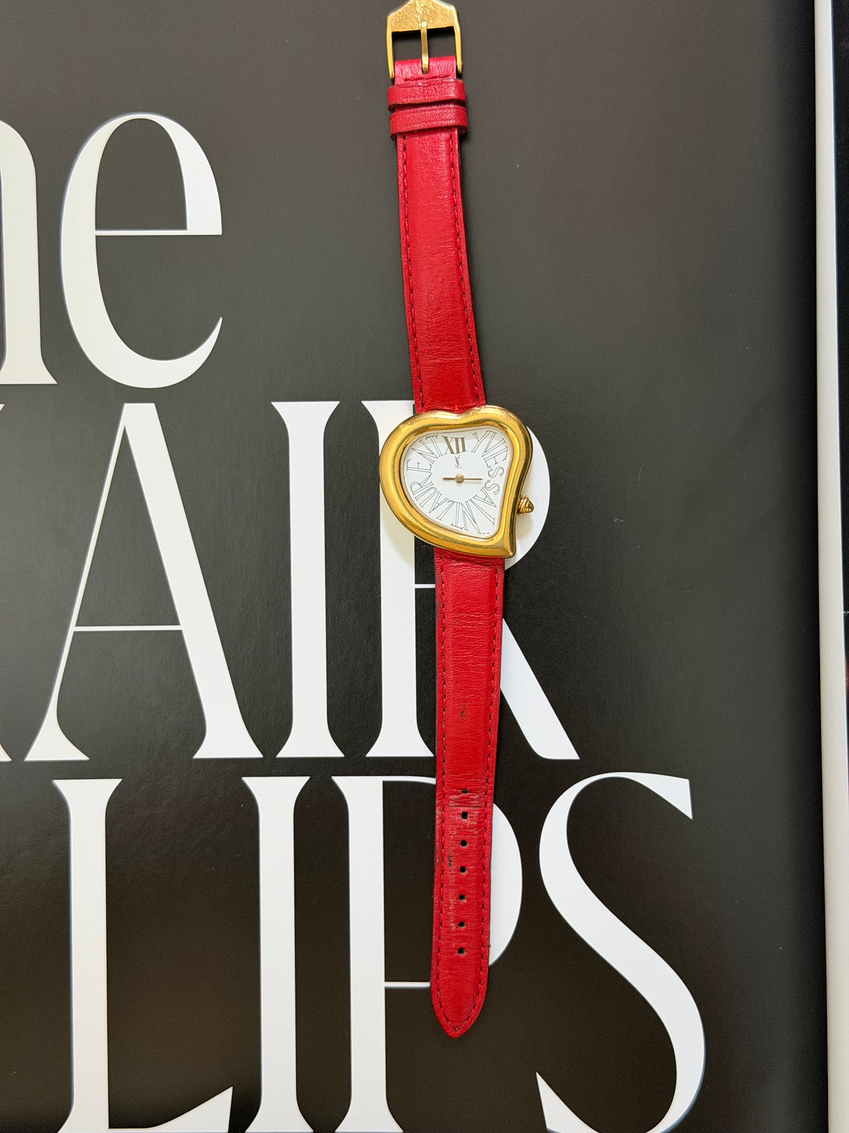 Rare Vintage Yves Saint Laurent Coeur Crash Heart-Shaped QuartzWatch