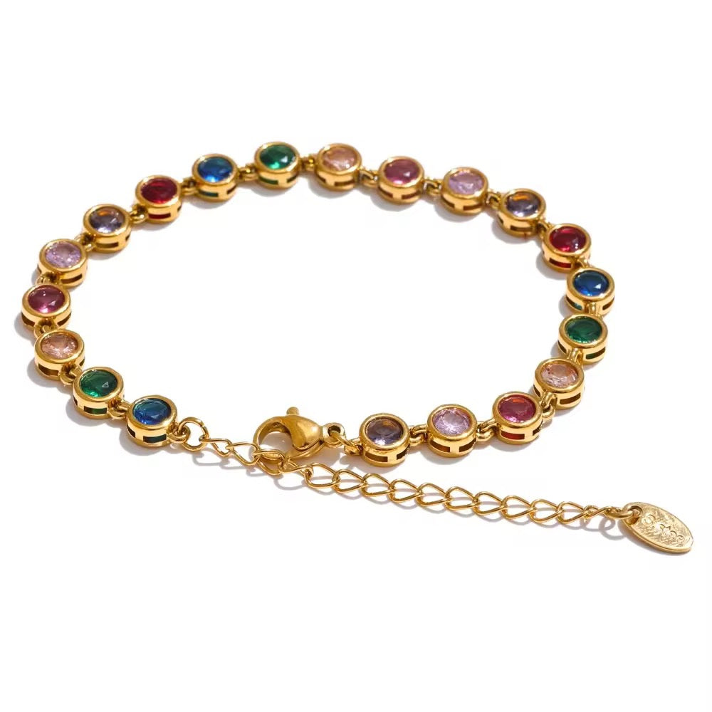 Rainbow CZ Tennis Bracelet