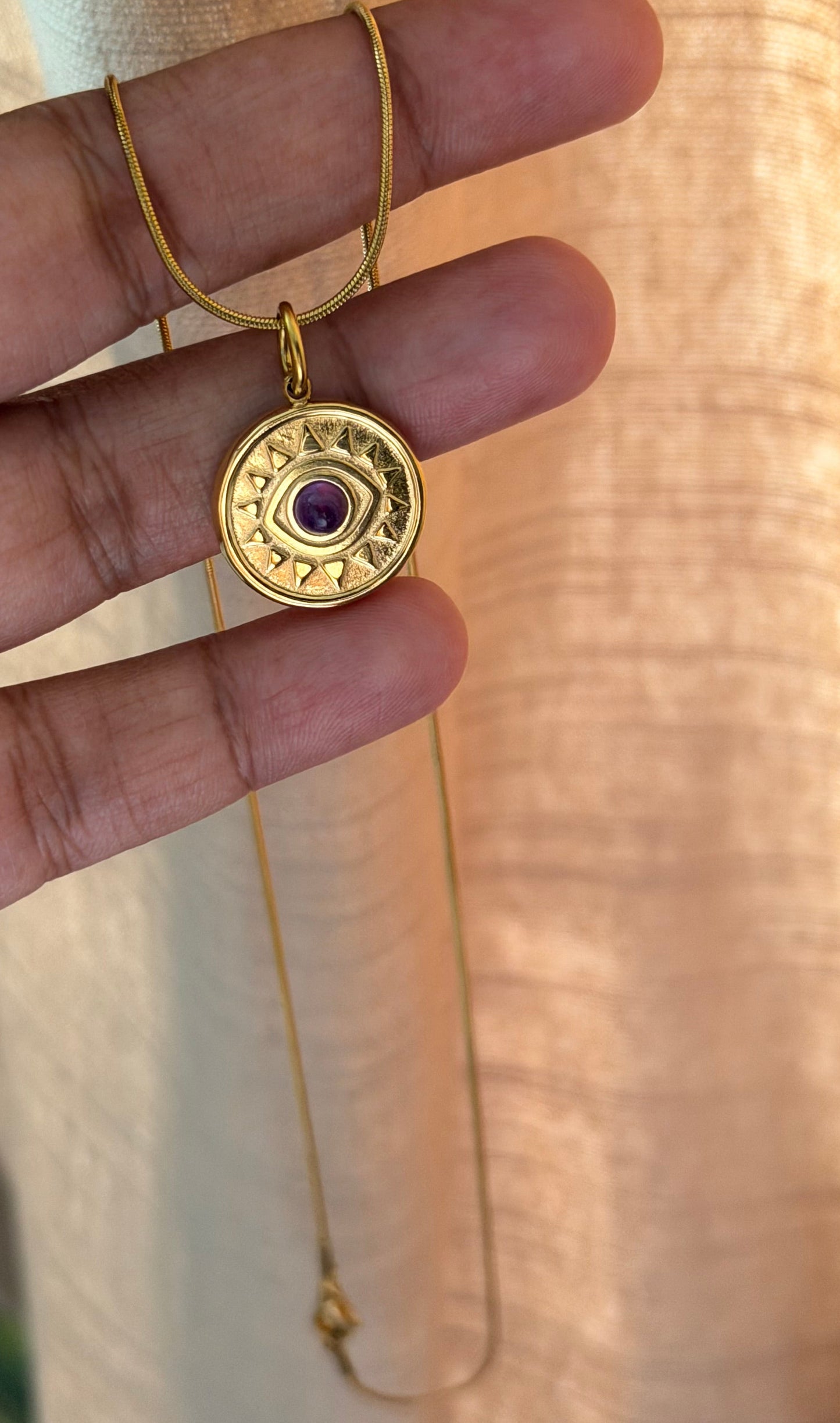 Evil Eye Amethyst Necklace