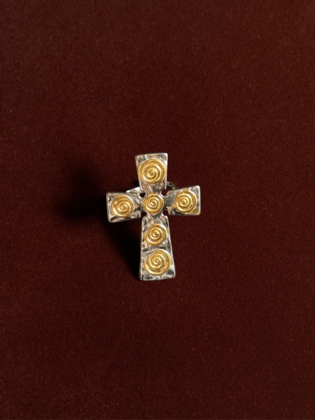 Spiral Cross Cuff Ring