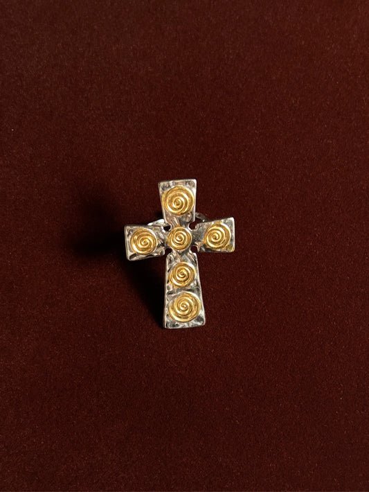 Spiral Cross Cuff Ring