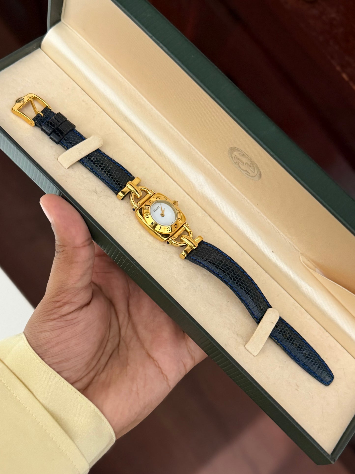 Vintage Gucci 6300L Horsebit Watch With Original Strap & Box