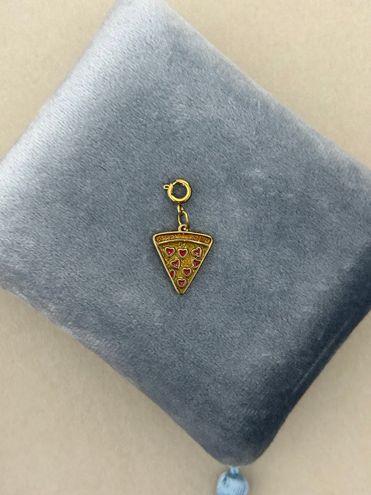 Pizza Slice Enamel Charm With Spring Ring Clasp