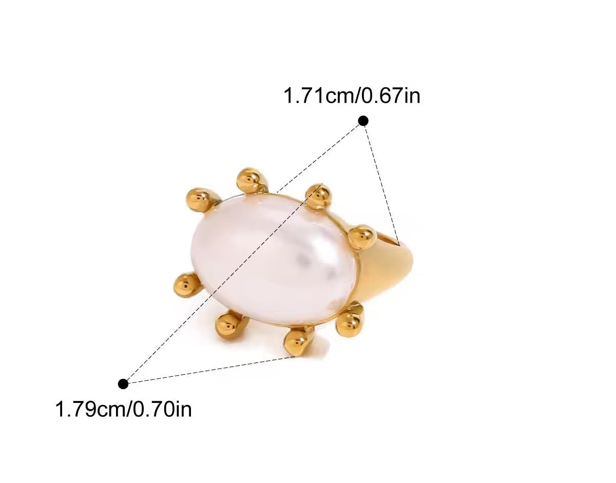 Opaline Crown Pearl Ring