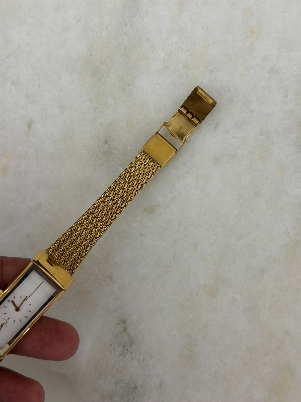 Vintage Yves Saint Laurent Rectangular Woven Mesh Ladies Quartz Watch