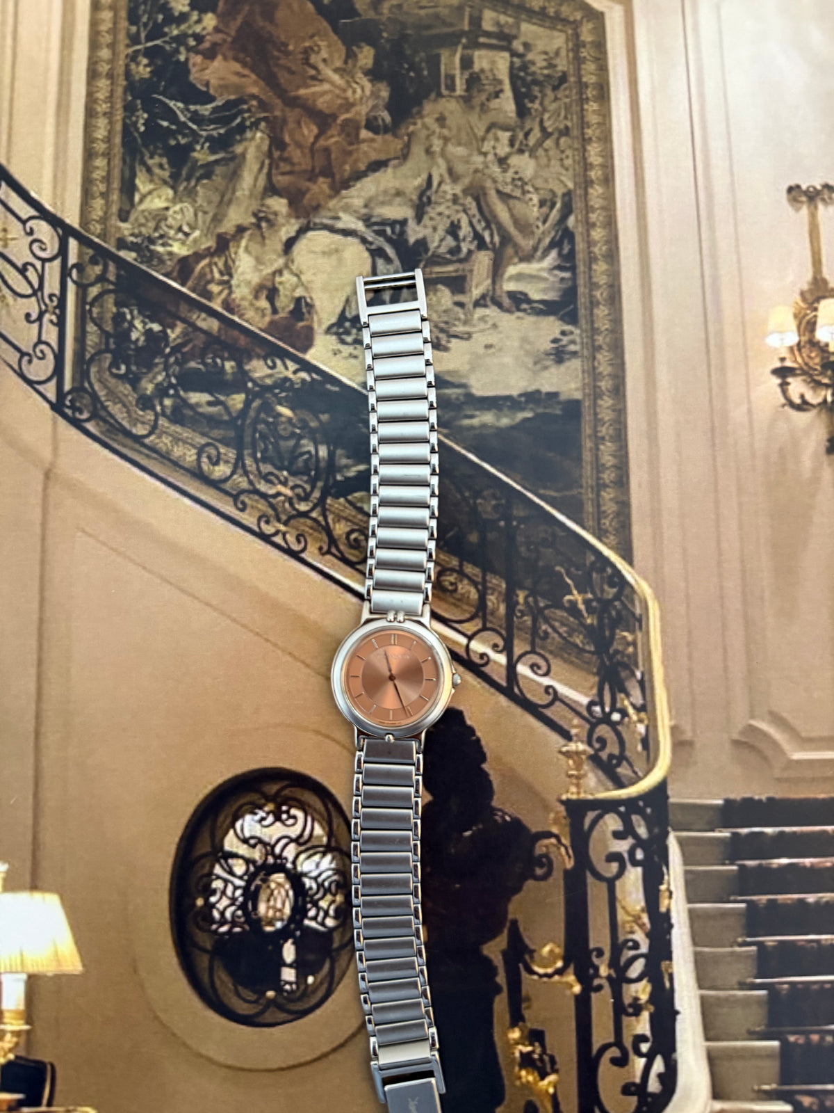 Vintage Yves Saint Laurent Rose Gold Dial Quartz Watch