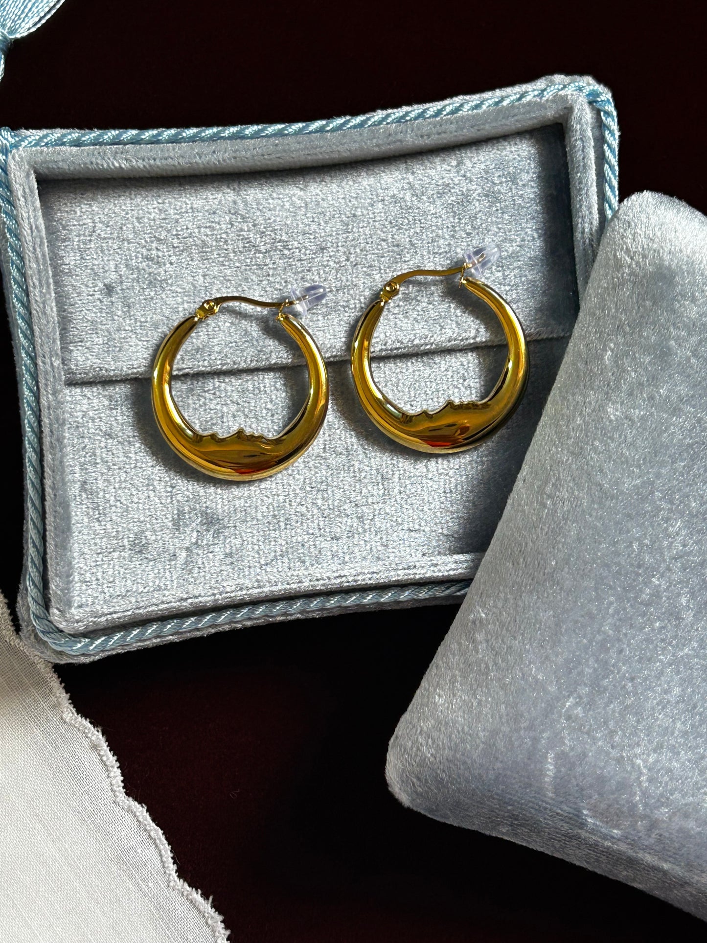 Crescent Moon Hoop Earrings