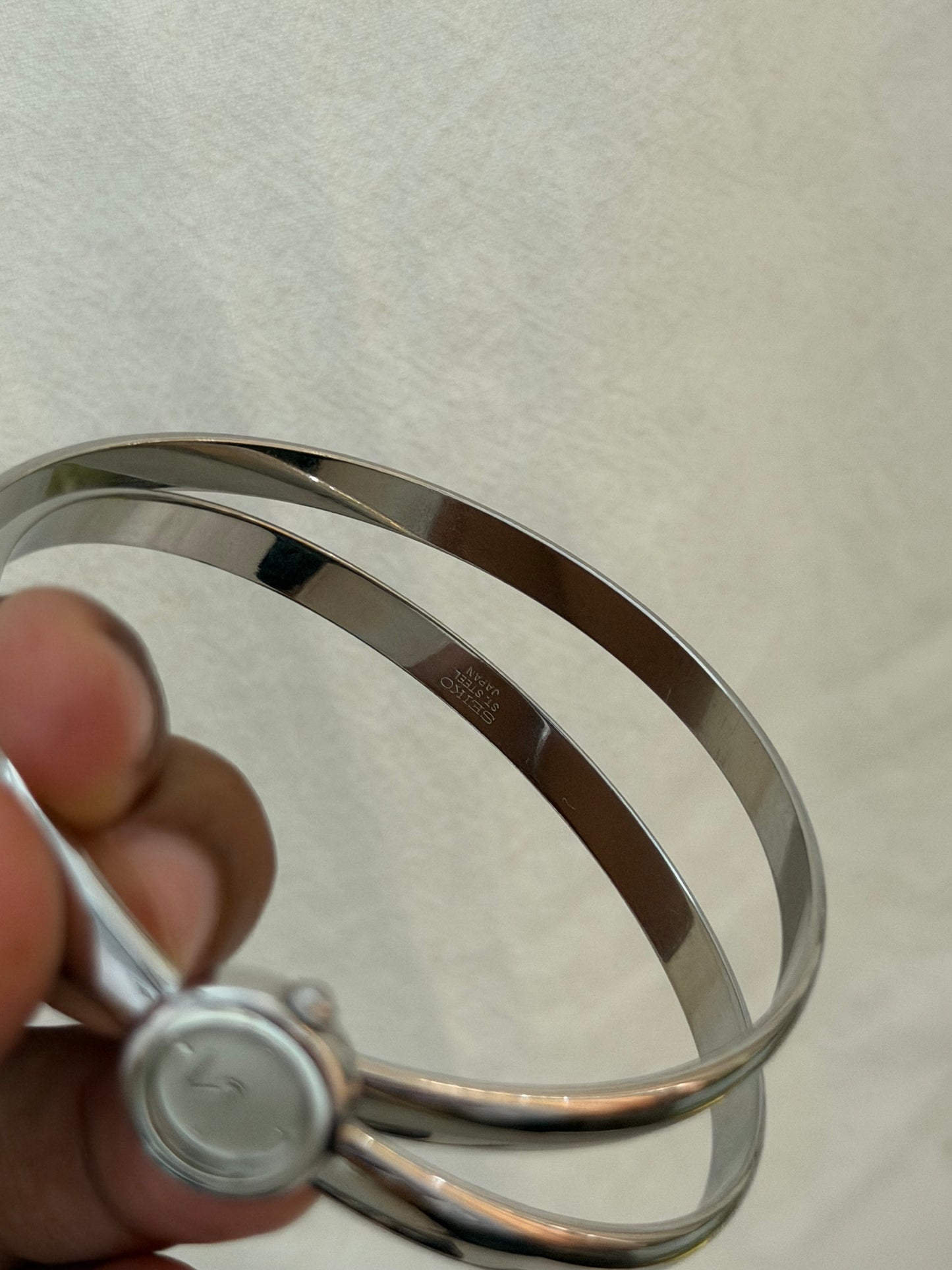 Vintage Seiko Double Bangle Silver Watch