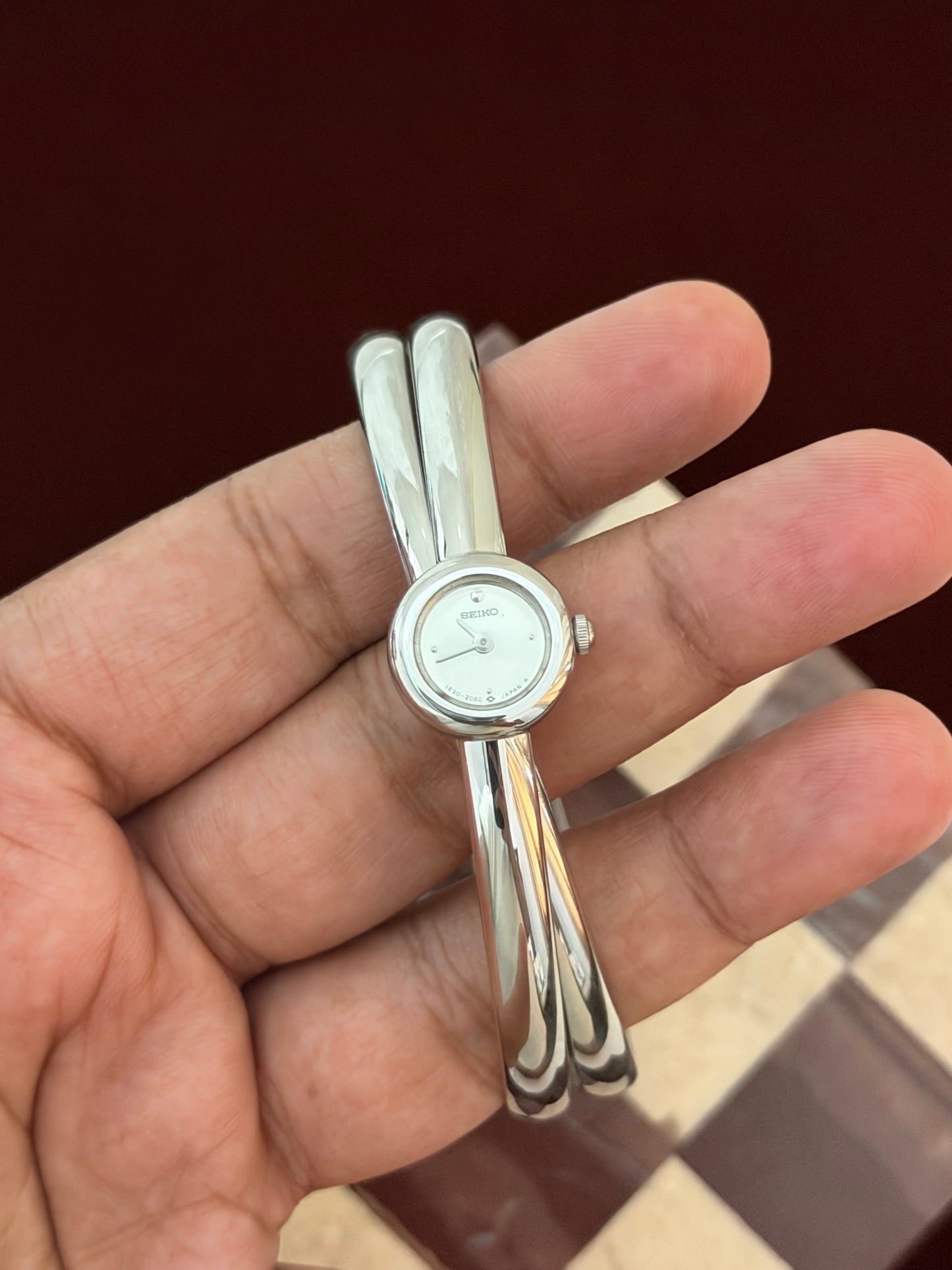 Vintage Seiko Double Bangle Silver Watch