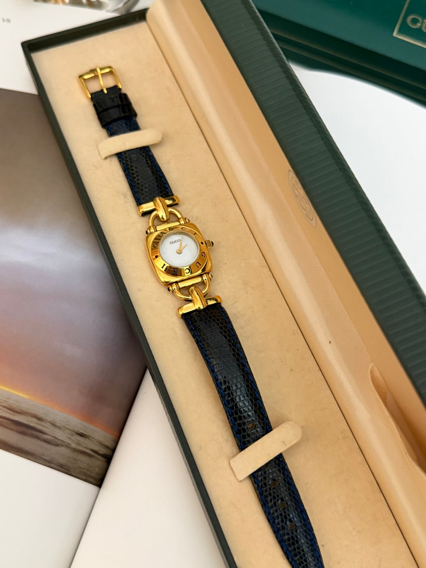 Vintage Gucci 6300L Horsebit Watch With Original Strap & Box