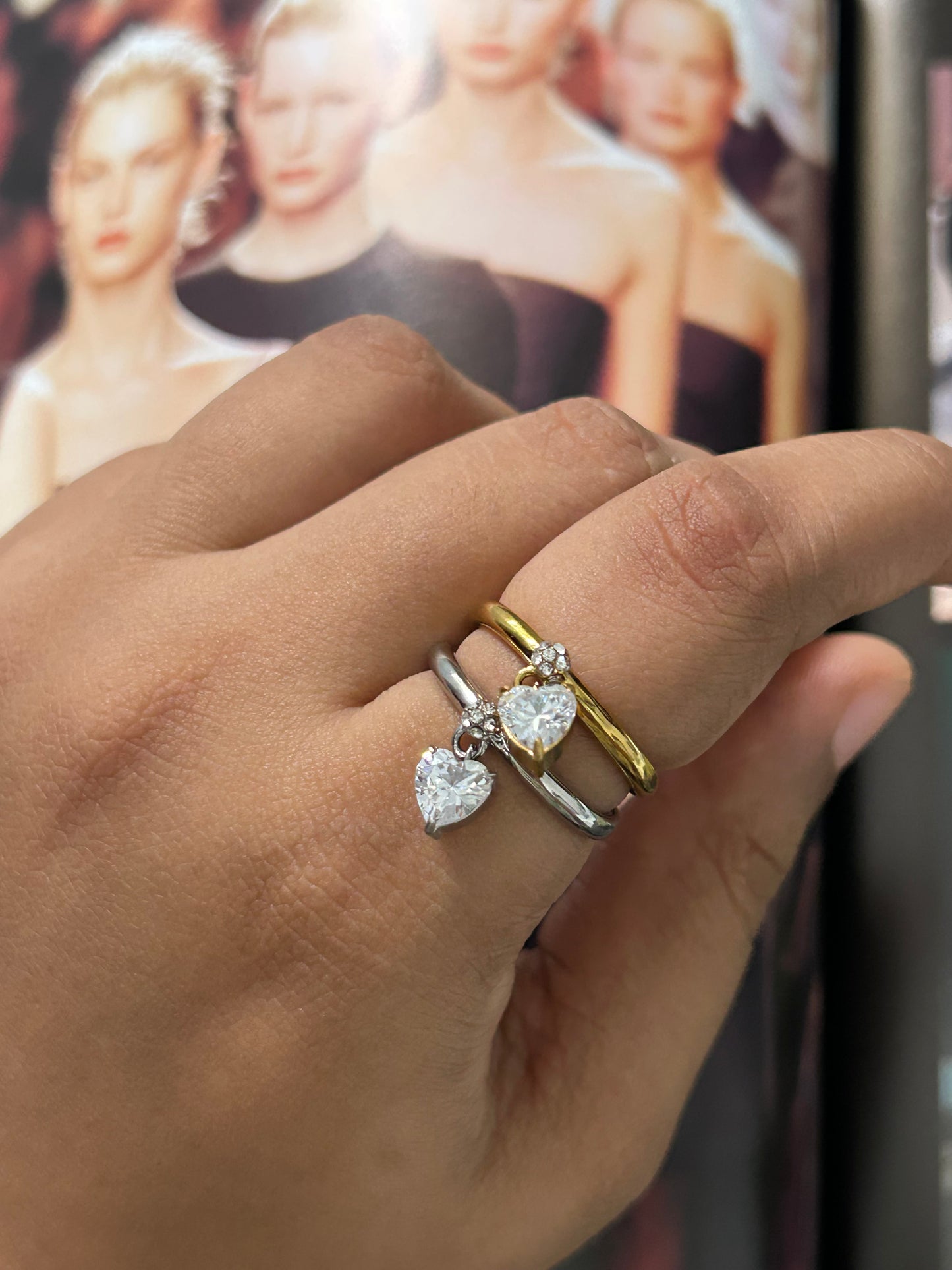 Amour Heart Charm Ring (Gold & Silver Sold Separately)