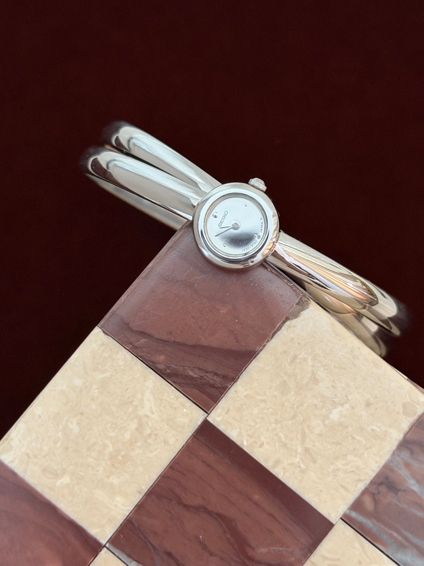 Vintage Seiko Double Bangle Silver Watch