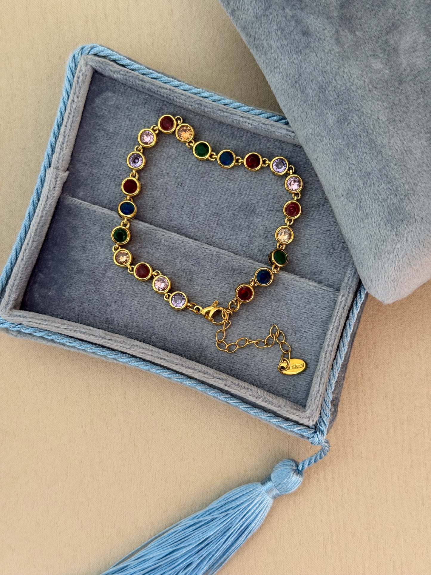 Rainbow CZ Tennis Bracelet