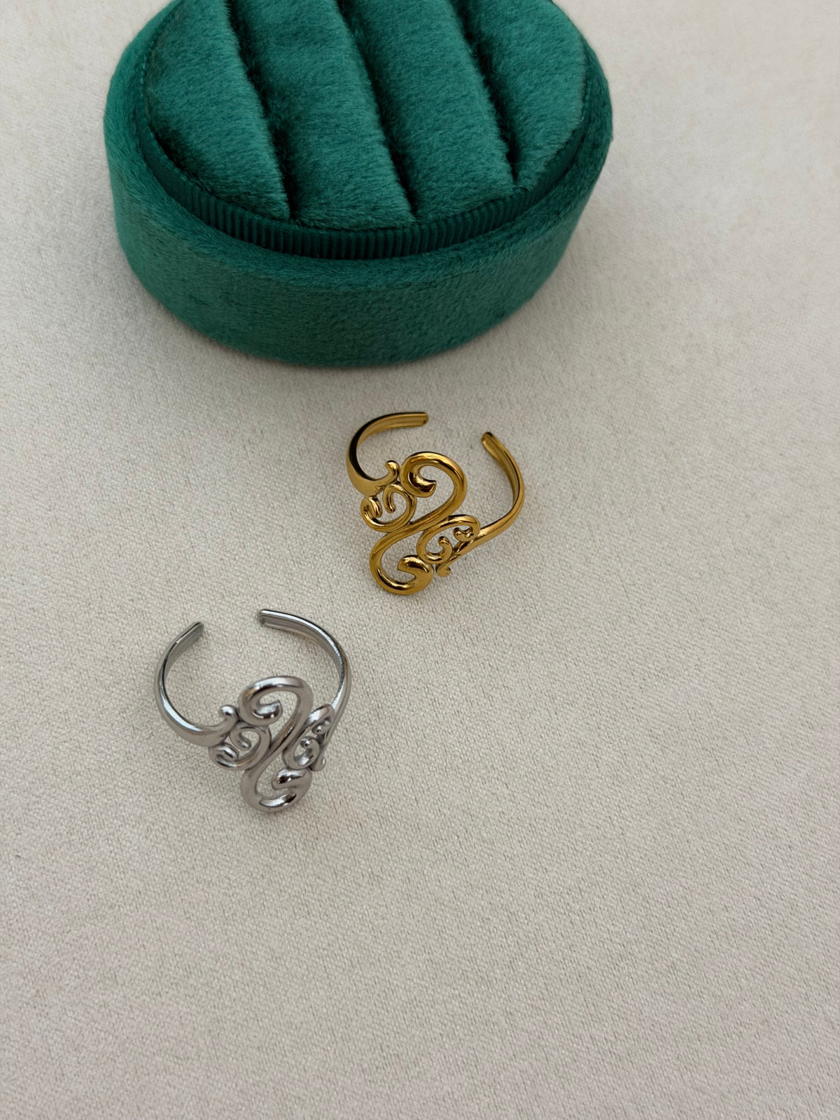 Vine Curve 304 Stainless Steel Cuff Ring
