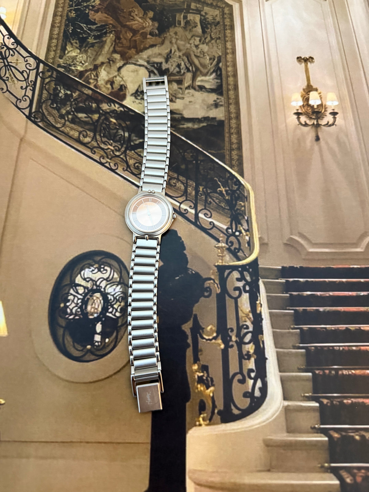 Vintage Yves Saint Laurent Rose Gold Dial Quartz Watch