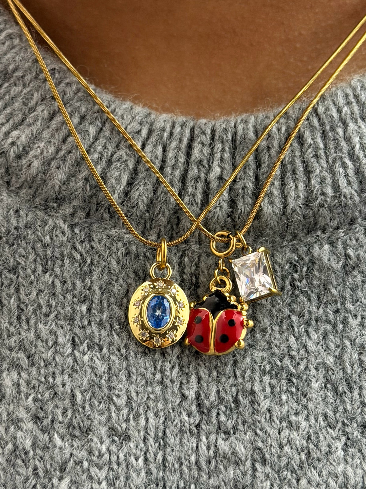 Ladybug Charm With Spring Ring - Mini