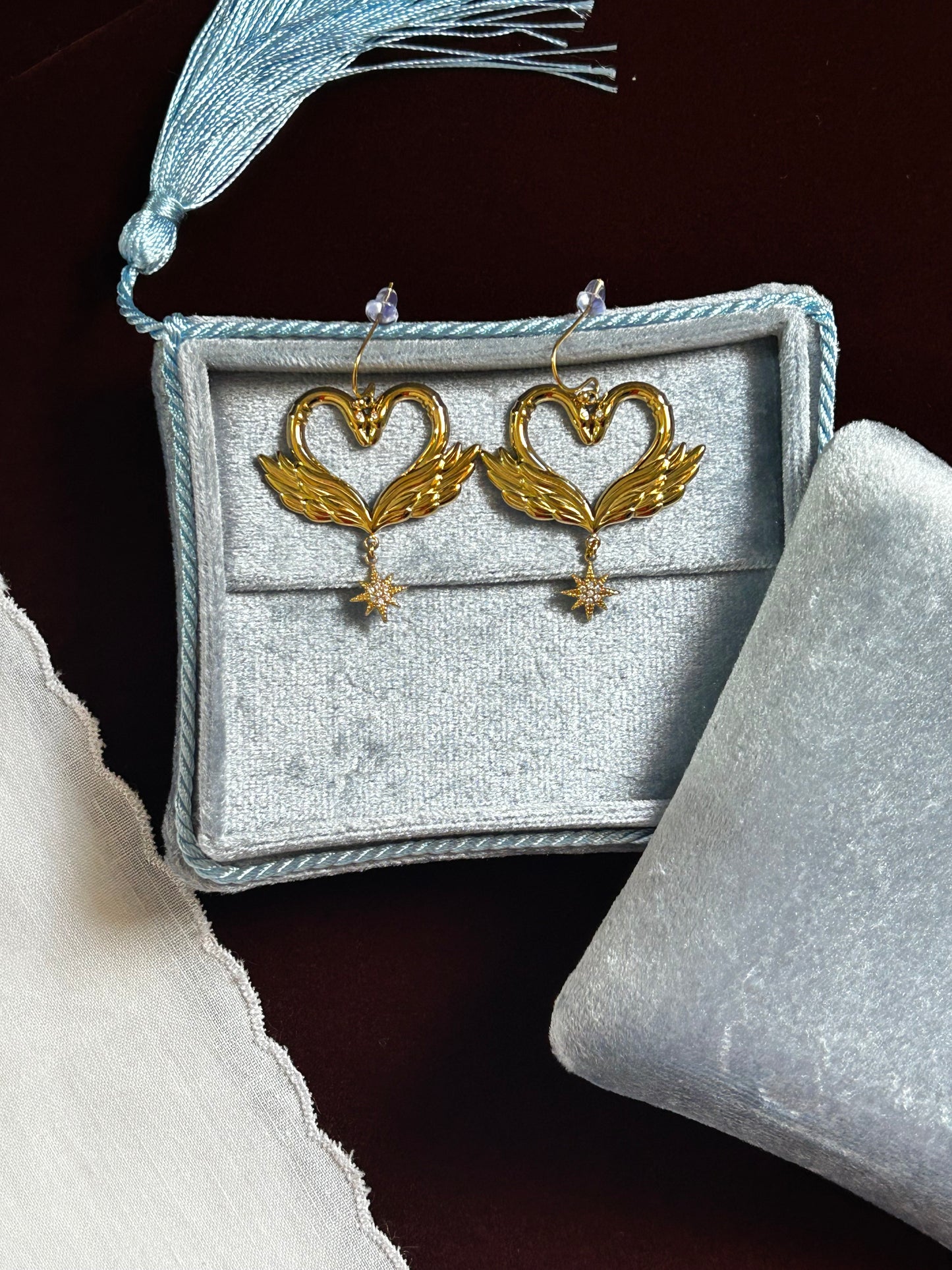Twin Swan Earrings