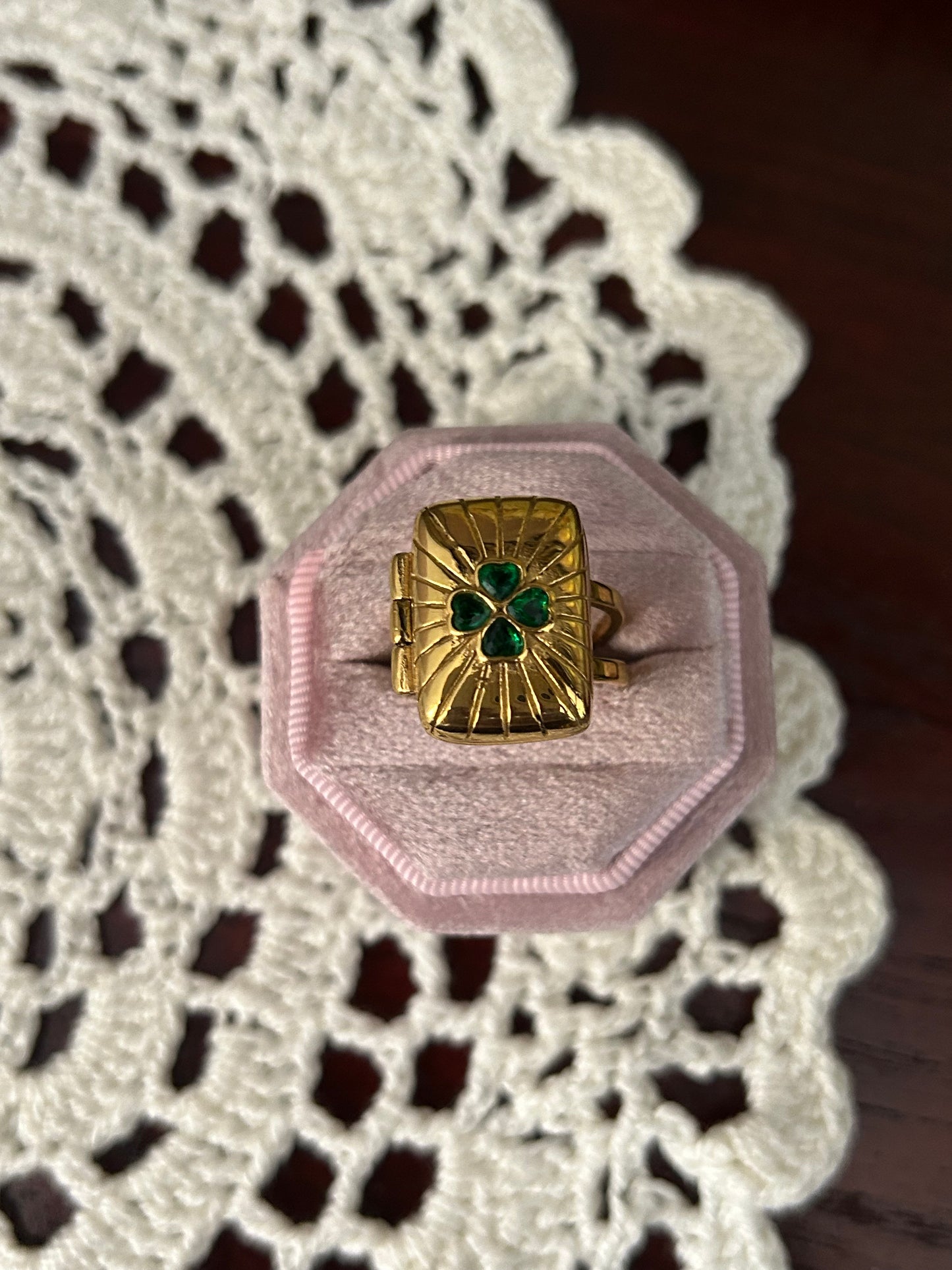 The Lucky Clover Locket Ring