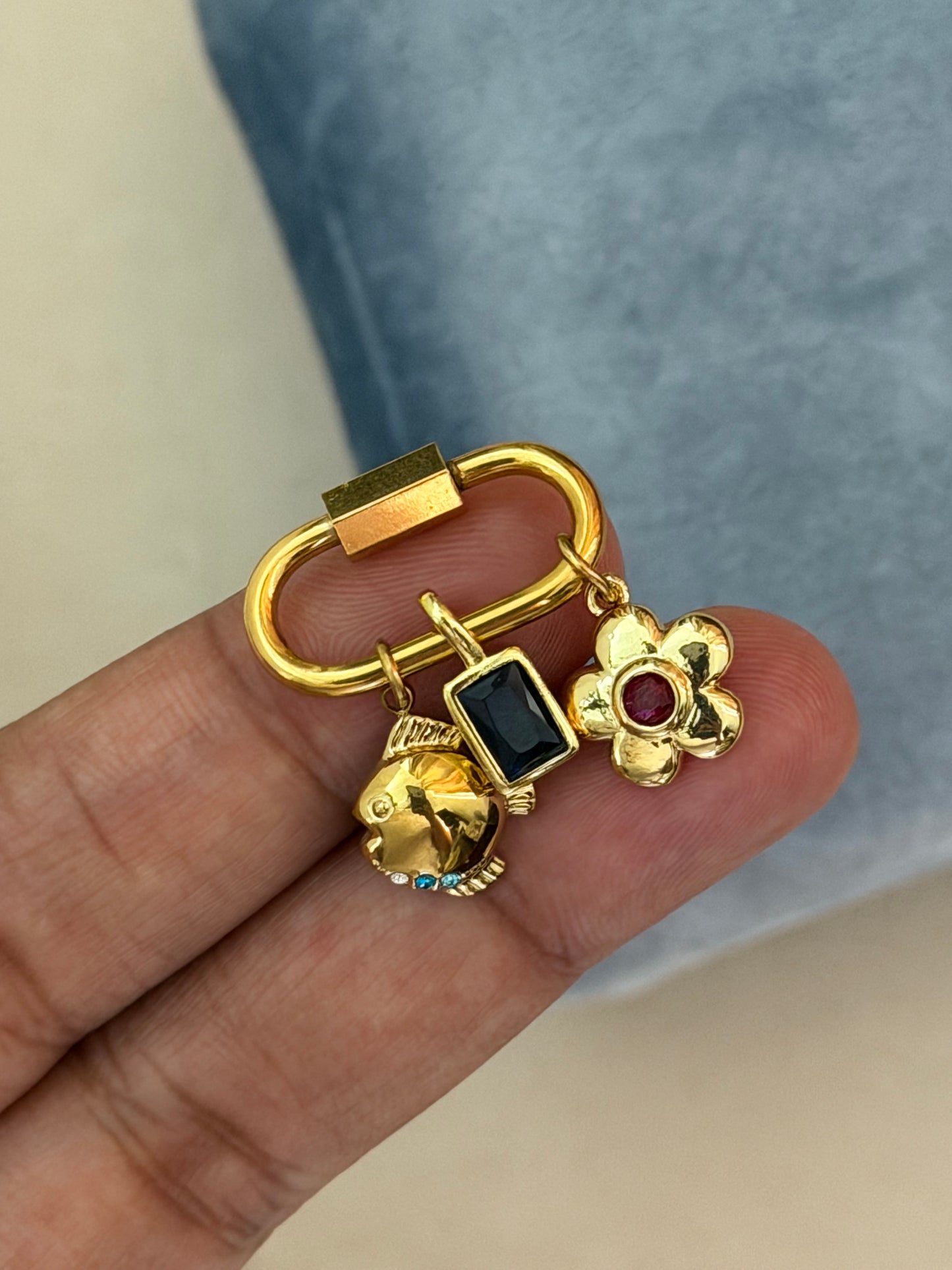 3-Charm Loop Lock Mini Carabiner