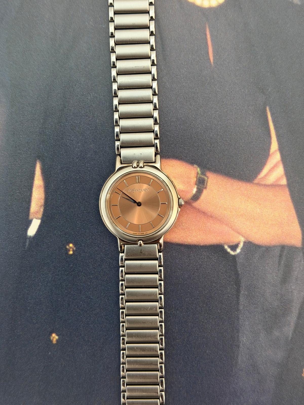 Vintage Yves Saint Laurent Rose Gold Dial Quartz Watch