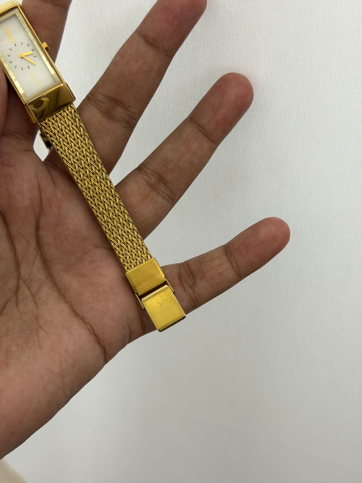 Vintage Yves Saint Laurent Rectangular Woven Mesh Ladies Quartz Watch