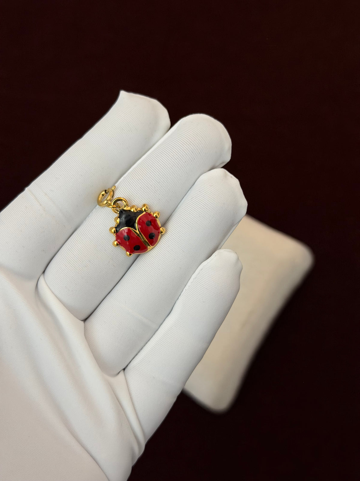Ladybug Charm With Spring Ring - Mini