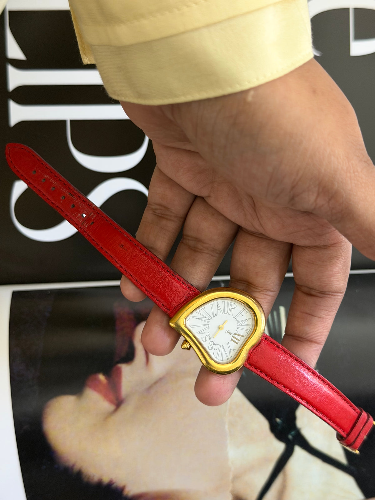 Rare Vintage Yves Saint Laurent Coeur Crash Heart-Shaped QuartzWatch