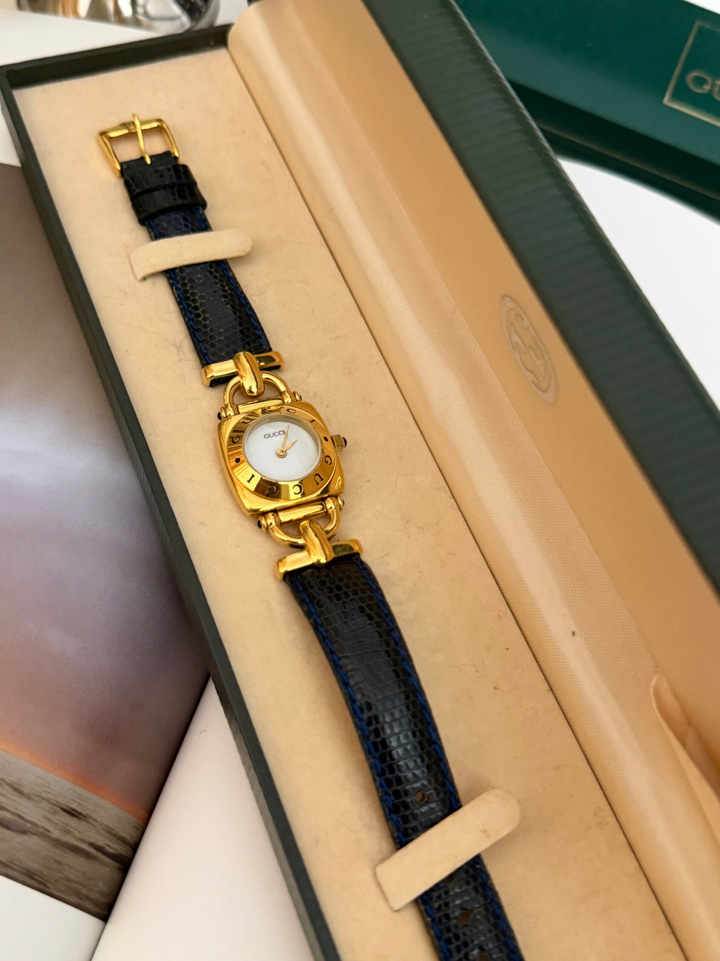Vintage Gucci 6300L Horsebit Watch With Original Strap & Box