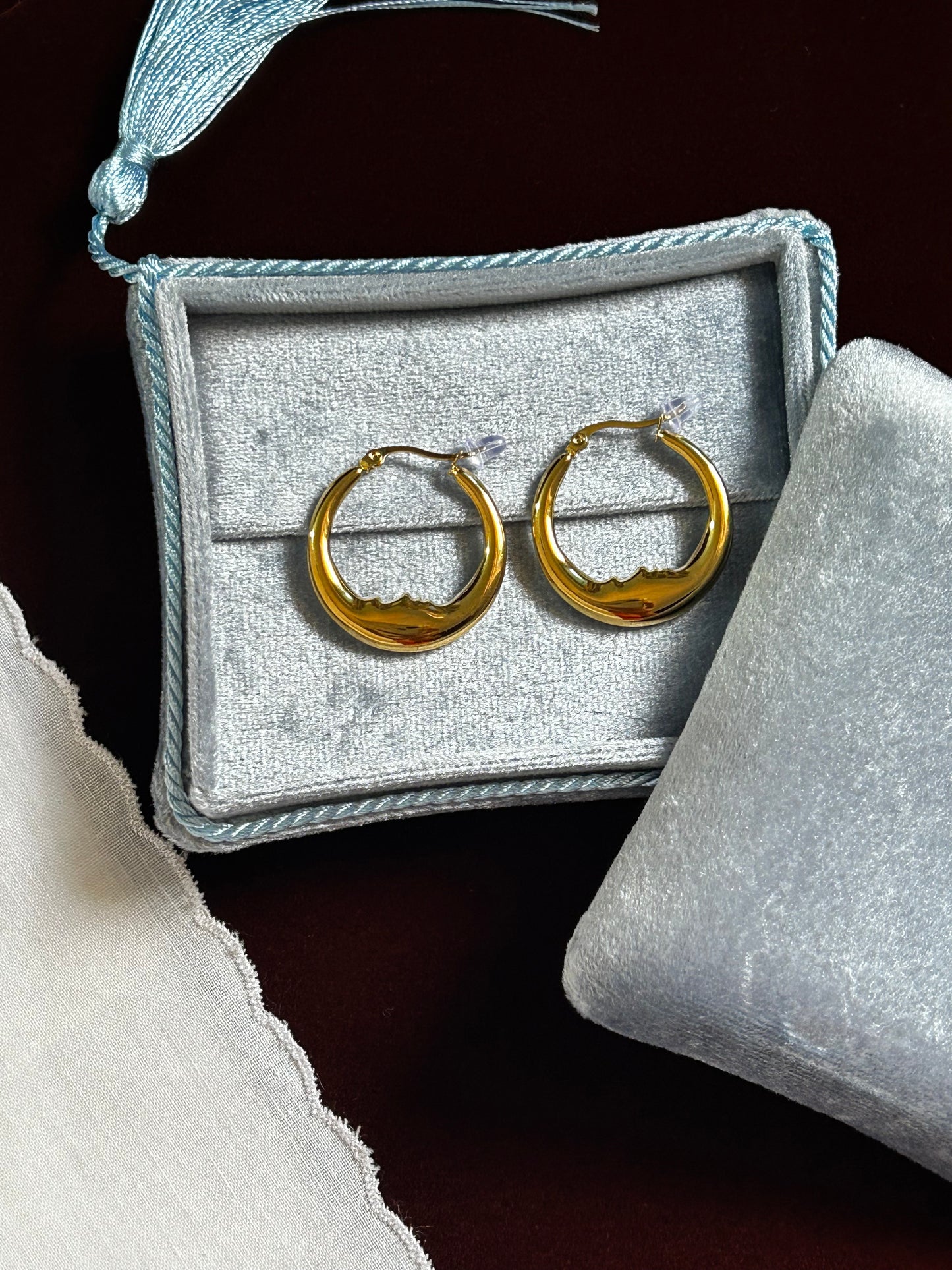 Crescent Moon Hoop Earrings