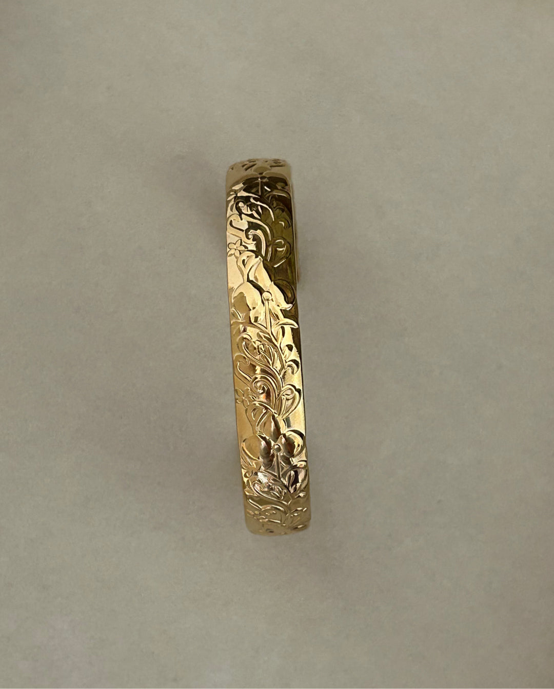 Serenade Of Orchid Vintage Style Open Cuff Bangle