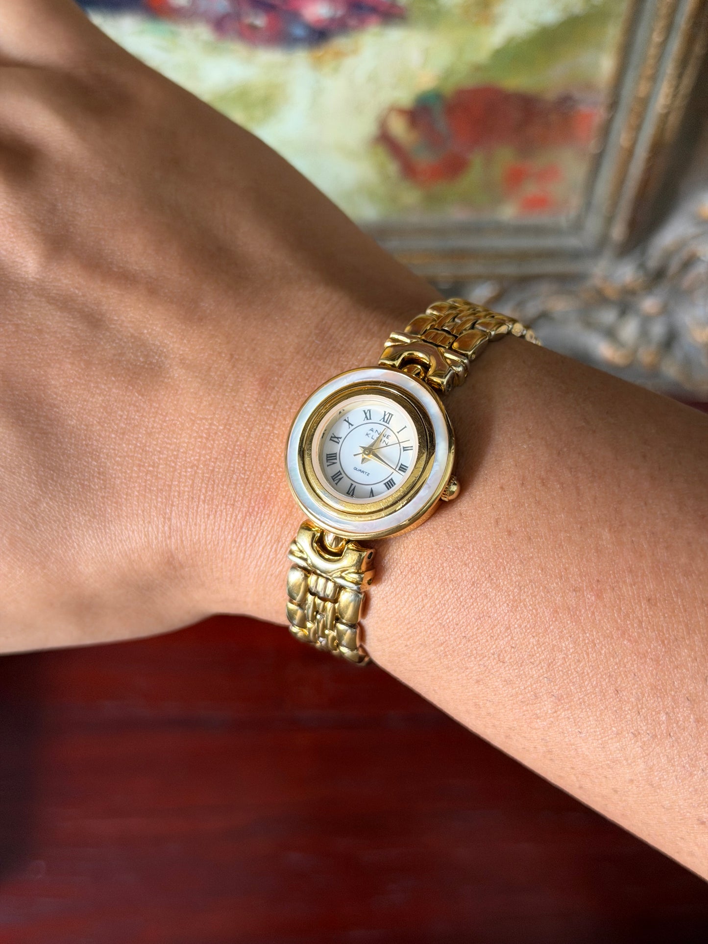 Vintage Anne Klein Reversible Interchangeable-Bezel Watch