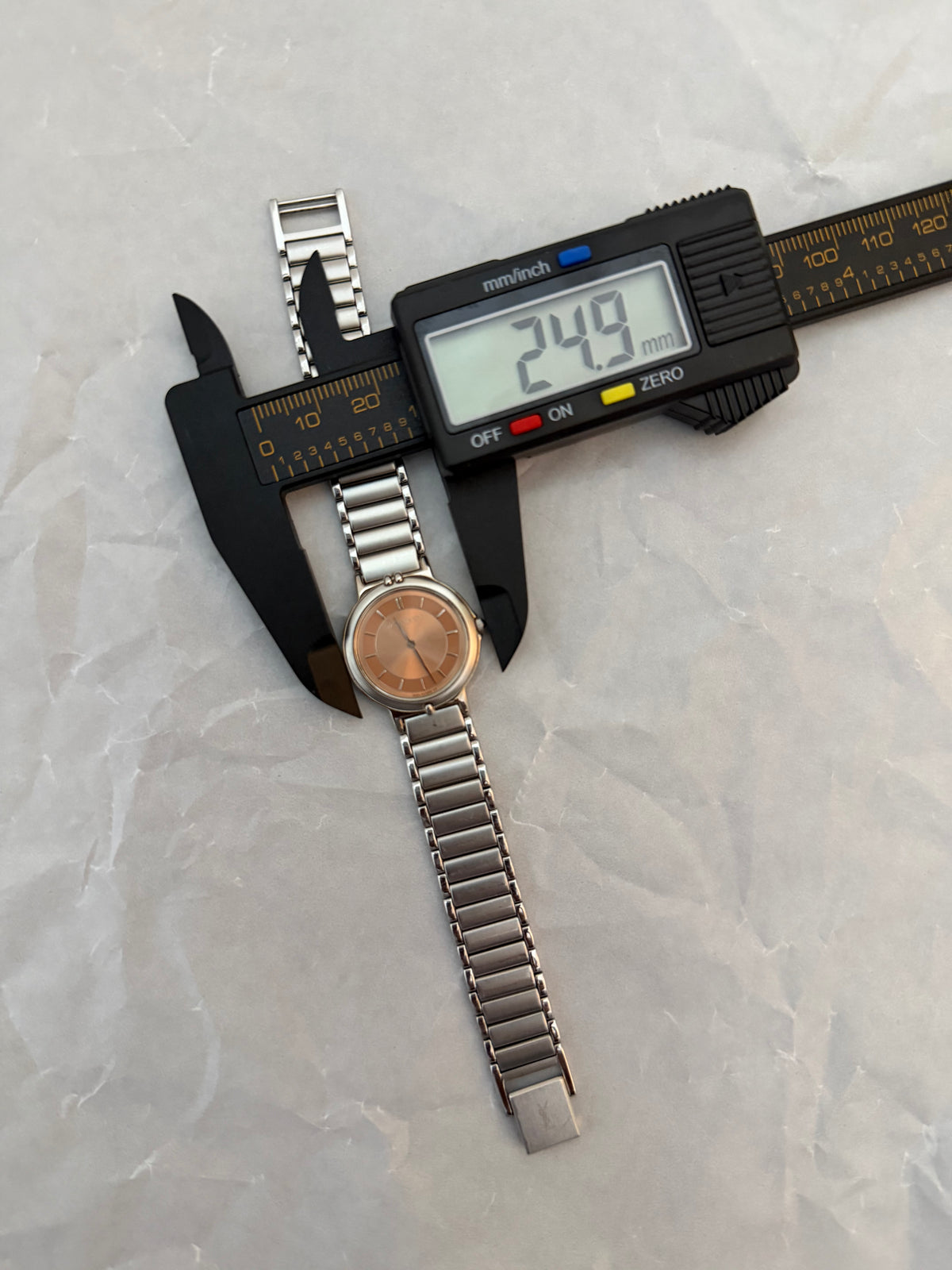 Vintage Yves Saint Laurent Rose Gold Dial Quartz Watch