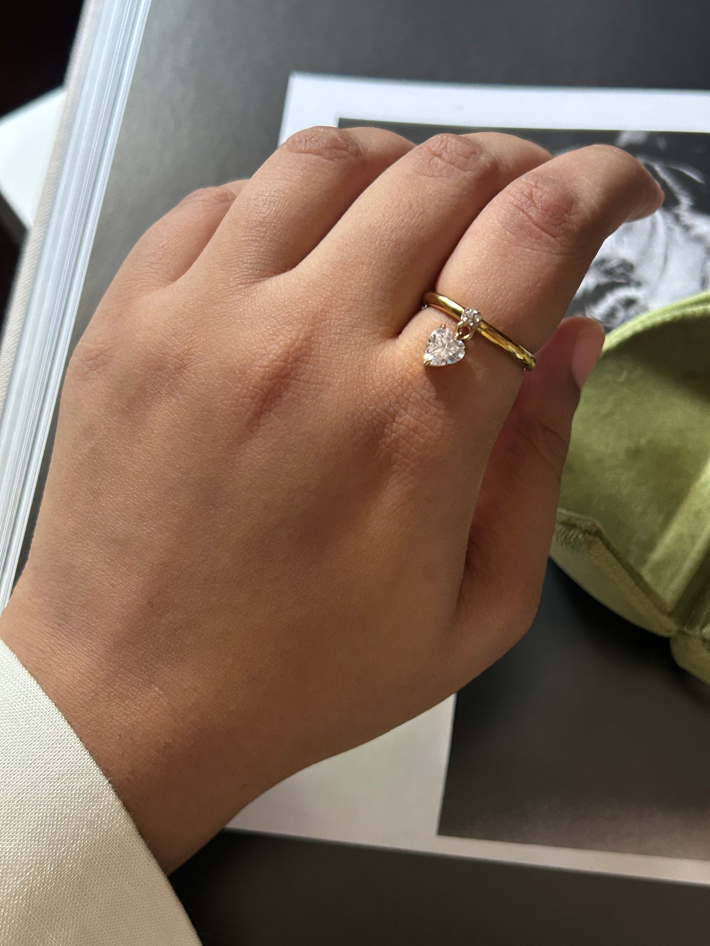 Amour Heart Charm Ring (Gold & Silver Sold Separately)