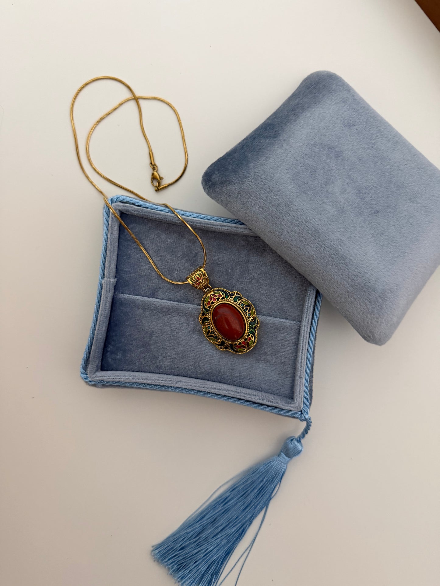Sienna Red Jasper Pendant Necklace