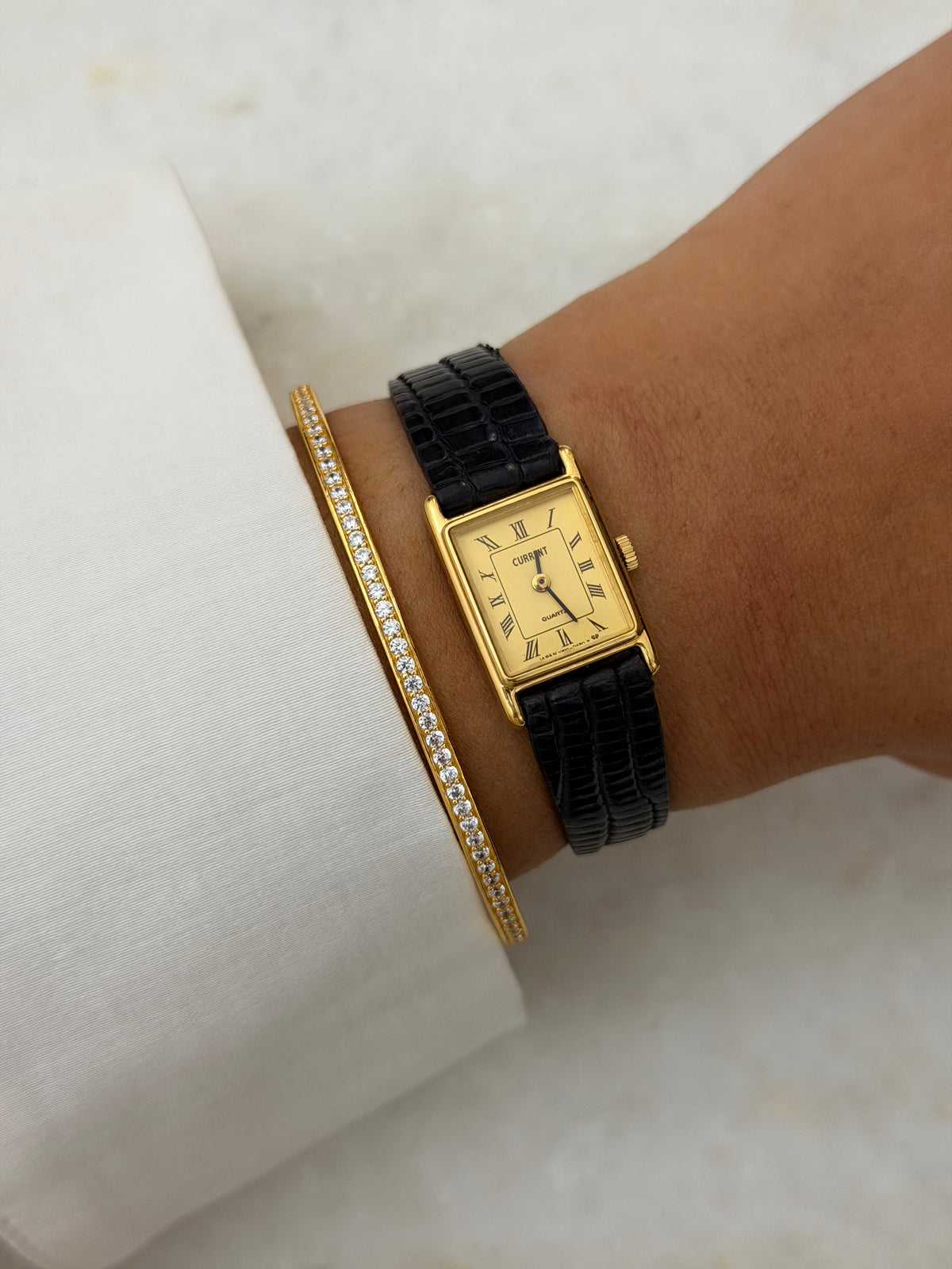 Vintage Current Quartz Tank Watch - 1980s