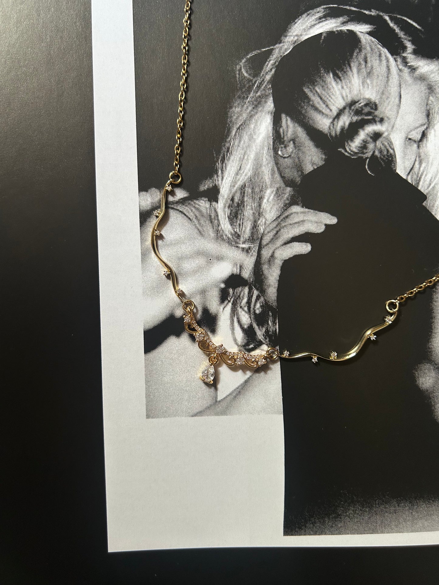Filigree Wave Drop Necklace